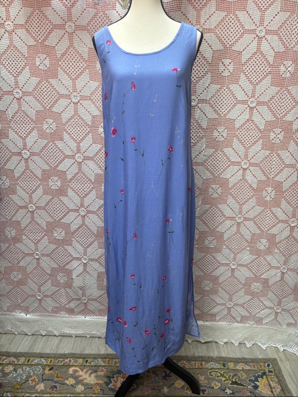 R&K Petite Blue Floral Maxi Dress – 10P